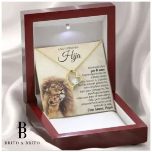 Collar Padre a Hija Corazón de León Golden